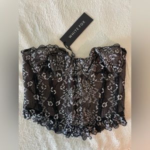 Brand new white fox corset size l